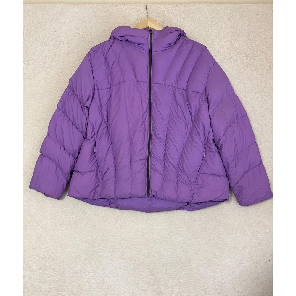 Fabletics Jacket Womens XXS Purple‎ Hooded Puffer Full Zip Quilted Insulated